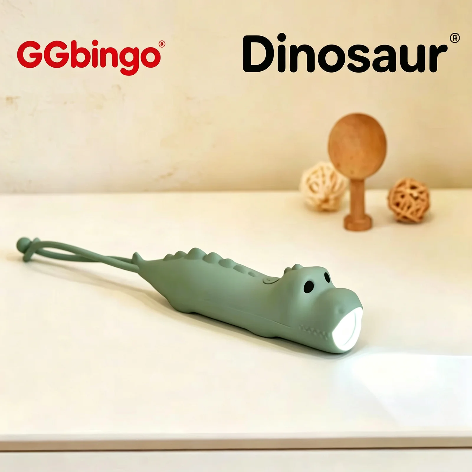 GGbingo Animal Flashlight, Rabbit, Dinosaur, White Cat, Polar Bear, Silicone Flashlight, LED Emergency Lighting
