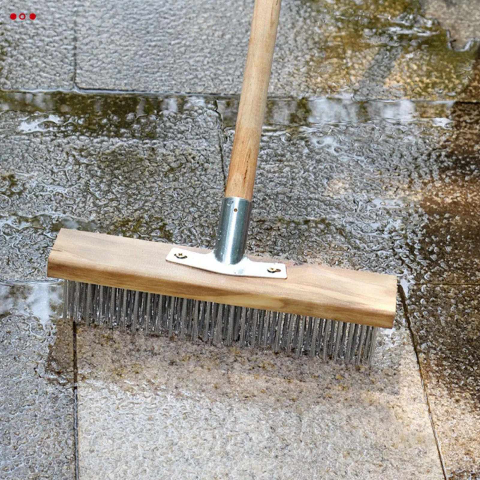 Heavy Duty Rough  Floor Brush Stainless Steel Wire Deck Scrub Cleaning Tool 20cm Stainless Steel Wire Deck Scrub Brush