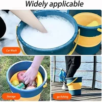5/10/17L Collapsible Plastic Bucket Portable Water Container for Car Washing Fishing Camping Beach Trips and Household Cleaning - Image 4
