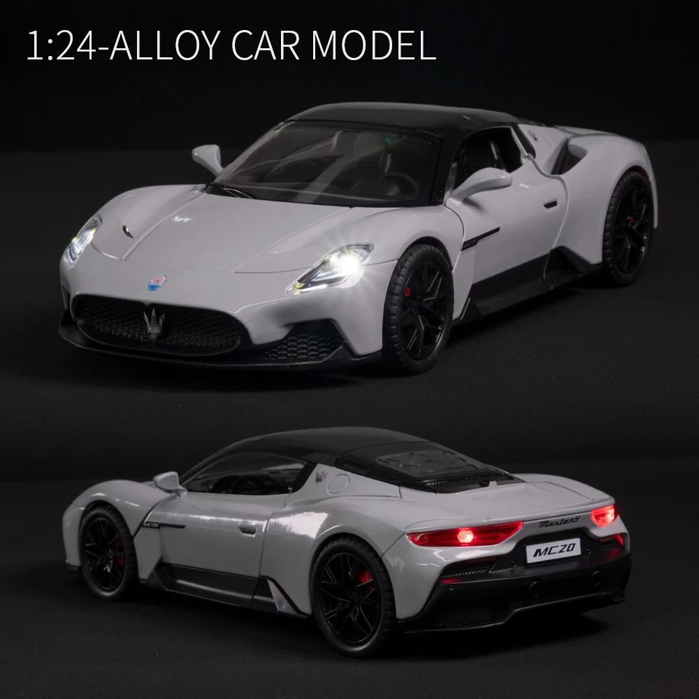 1:22 Maserati MC20 Supercar Alloy Model Car Toy Diecasts Metal Casting Sound and Light Car Toys For Children Vehicle