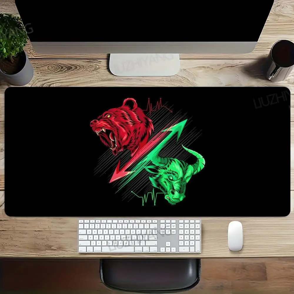 

Stock Bull Market Bear Market Mouse Pad Computer Accessories Office Game Table Mats Anti-slip Gaming Keyboard Mousepad Desk Pads