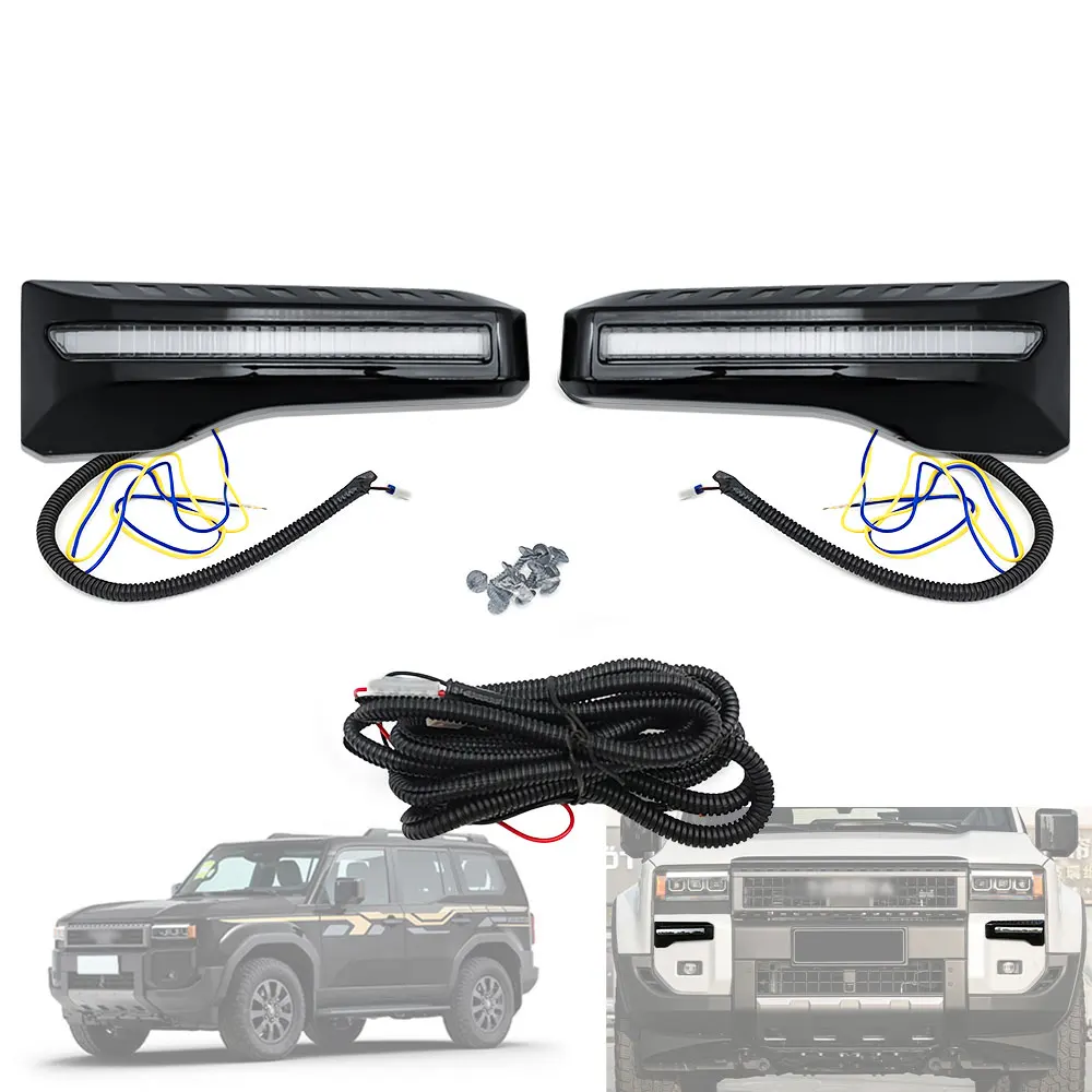 For Toyota Land Cruiser Prado LC250 Auto Parts Front Bumper Light Emitting Diode Daytime Running Light Fog Light DRL