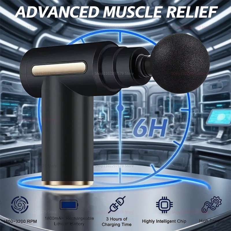 Pistola de masaje de percusión eléctrica para relajación muscular de tejido profundo, alivio de la fatiga, herramienta de Fitness para el cuerpo, cuello, espalda y hombros