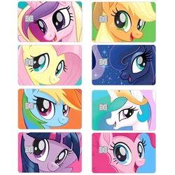 My Little Pony Anime Cartoon carta di credito adesivi Skin Cover Sticker Visa Debit Bank Charge Card Pvc decorazione decalcomania impermeabile