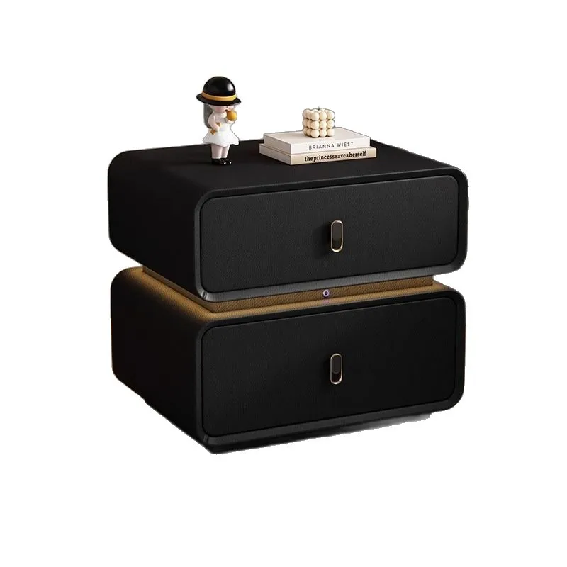 

Solid wood, light luxury, simple, cream, modern, household, leather, storage, bedside table