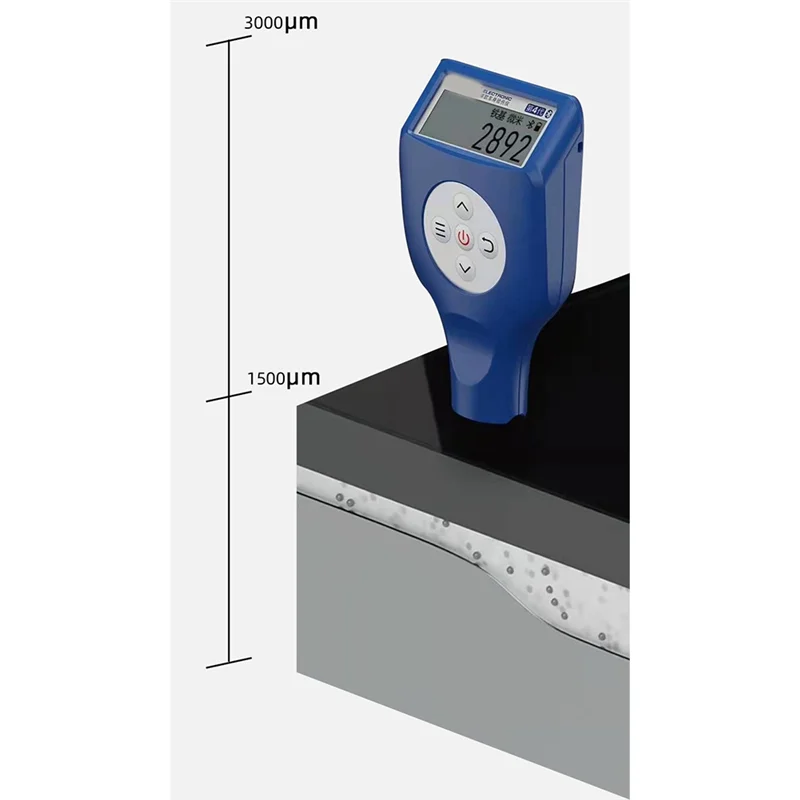 A26F-ЖК-экран, автомобильная краска, толщиномер пленки Fe Nfe, зонд 0,1Μm 0-3000Jm, тестер покрытия