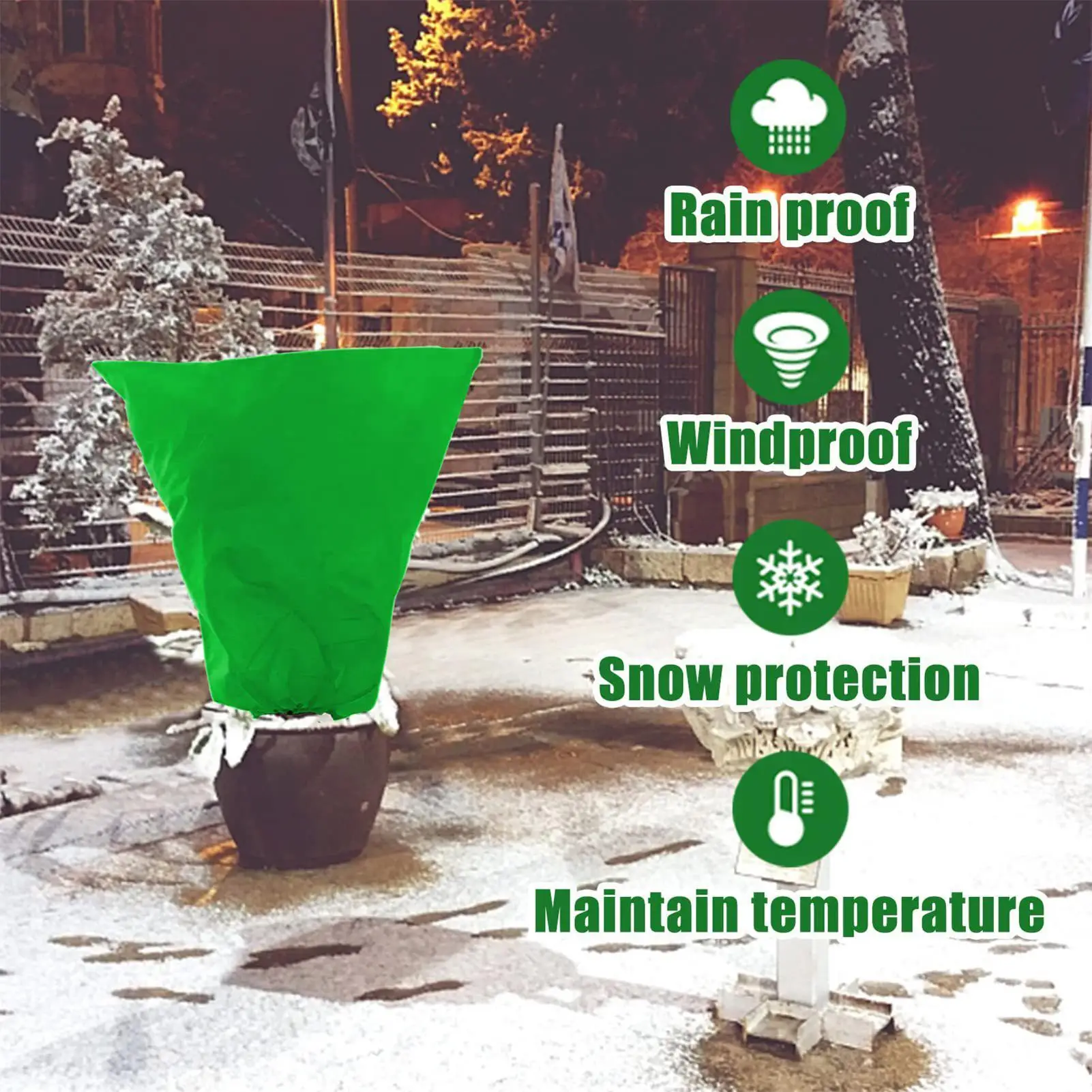 

Plant Covers Freeze Protection Frost Cloth for Winter Reusable Plant Covers with Zipper Drawstring for Lawn Berry Patch