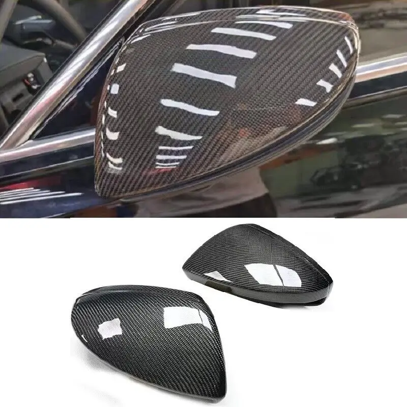 Replacement Carbon Fiber Car Side Mirror Cover Caps For Audi C8 A6 S6 A7 S7 A8