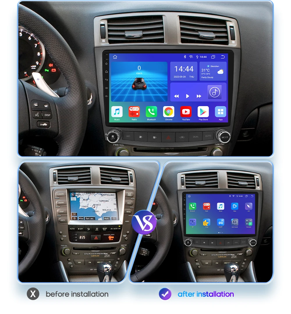 8G 128G 2Din Android 13 Car Radio For Lexus IS250 IS300 IS200 IS220 IS350 2006-2012 4G Carplay Intelligent Screen autoradio 7862