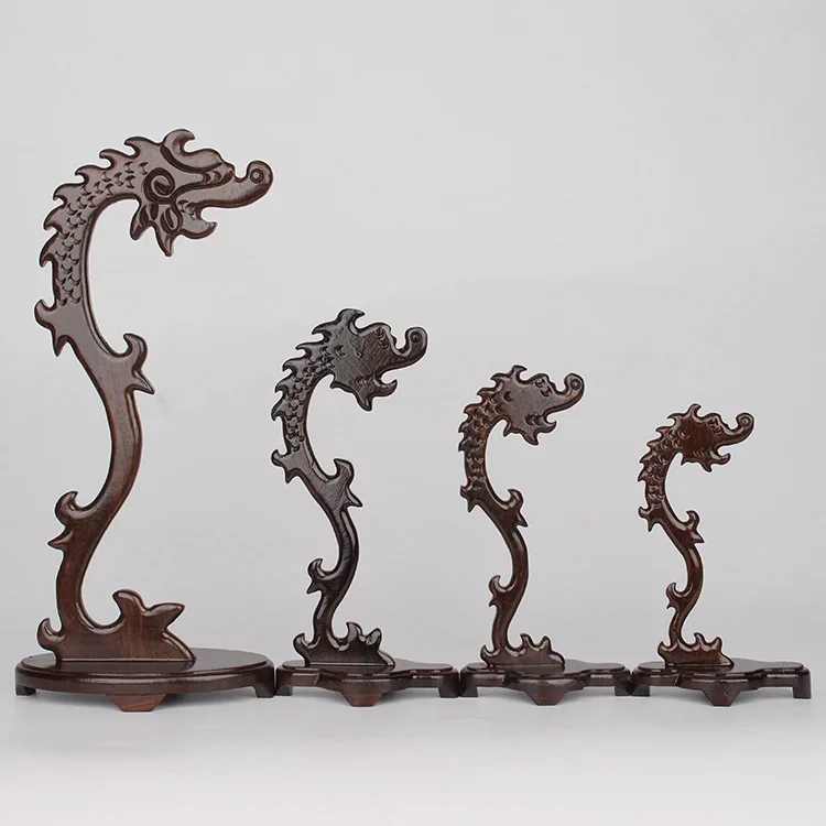 Mahogany handicrafts wooden carving ornaments jade rack hanging jade rack hanging jade dragon head ornaments decorative rack