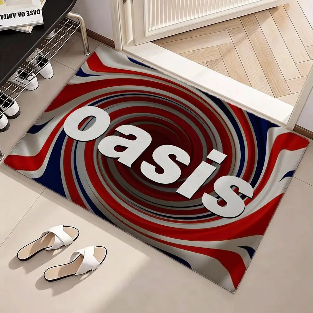 rock band o-oasis Floor Mat Soft Flannel Non-Slip Door Mat - Thickened Rug for Living Room Home Decor