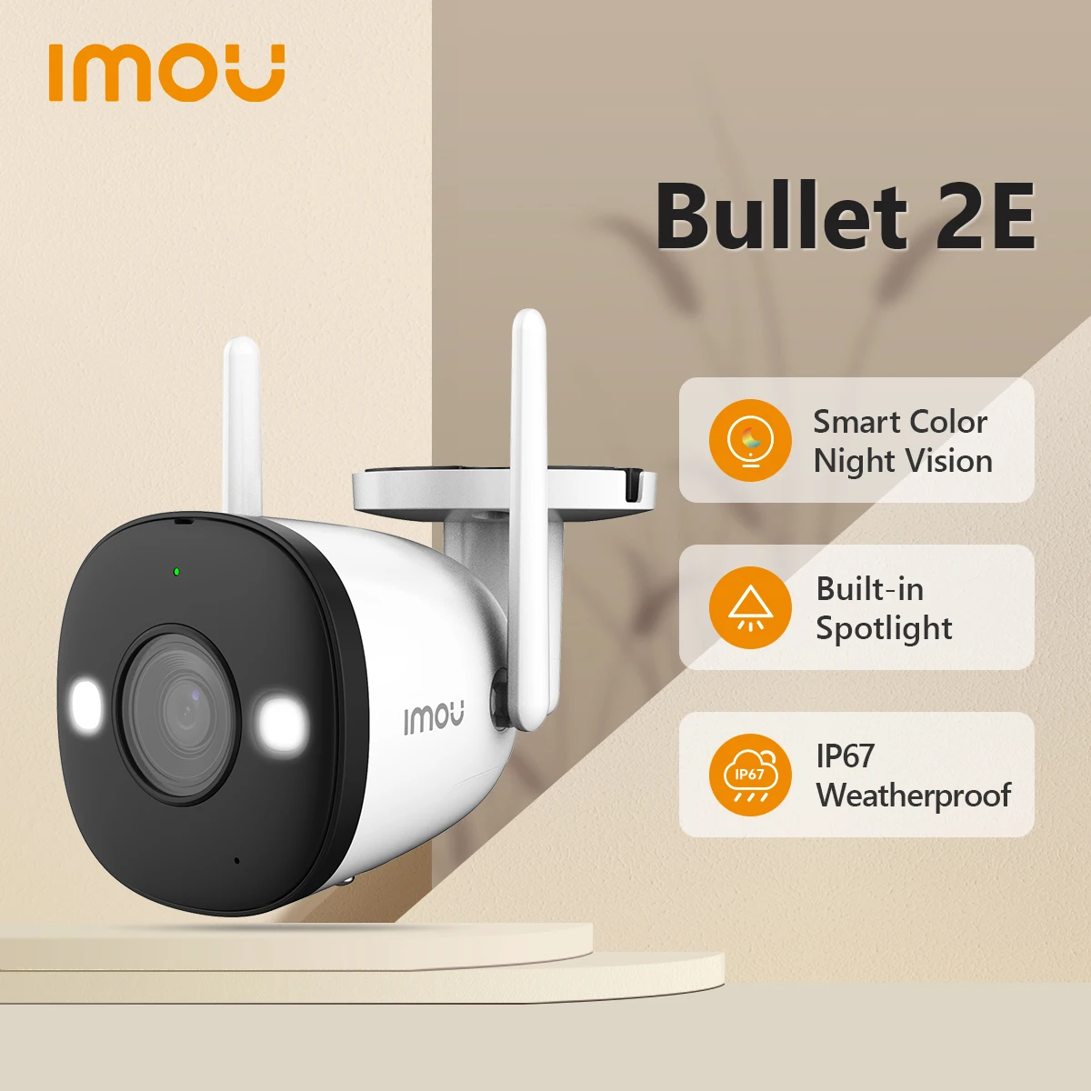 IMOU Bullet 2E 5MP 2MP WiFi Outdoor camera IP67 Weatherproof Full Color Night Vision Home Security Human Detection