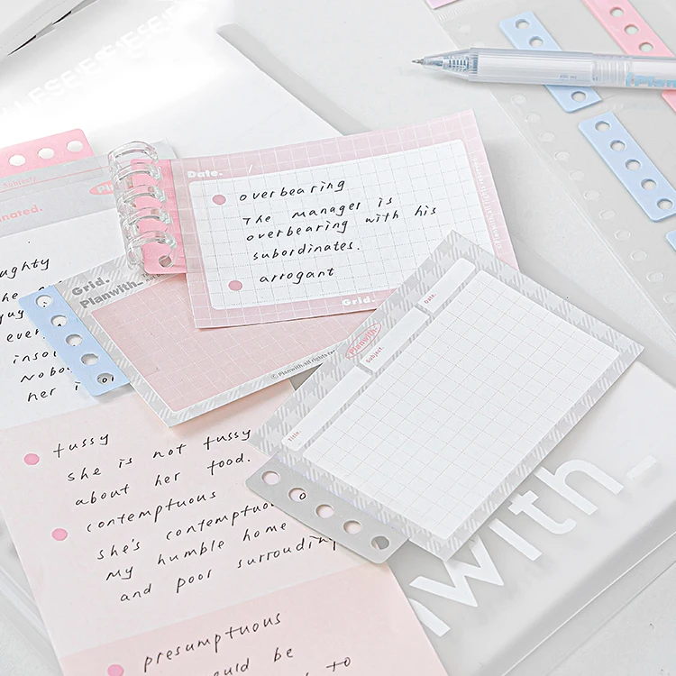 2 Sheets Multi-color Punch-free Expansion Notes Portable Loose-leaf Book Index Sticky Notes Creative DIY Journal Stationery