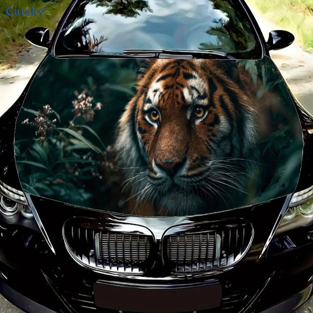 

Stealthy Jungle Majesty Tiger Car Engine Hood Sticker, Auto Art Decal, Car Exterior Personalized Decoration, Gift for Car Lovers