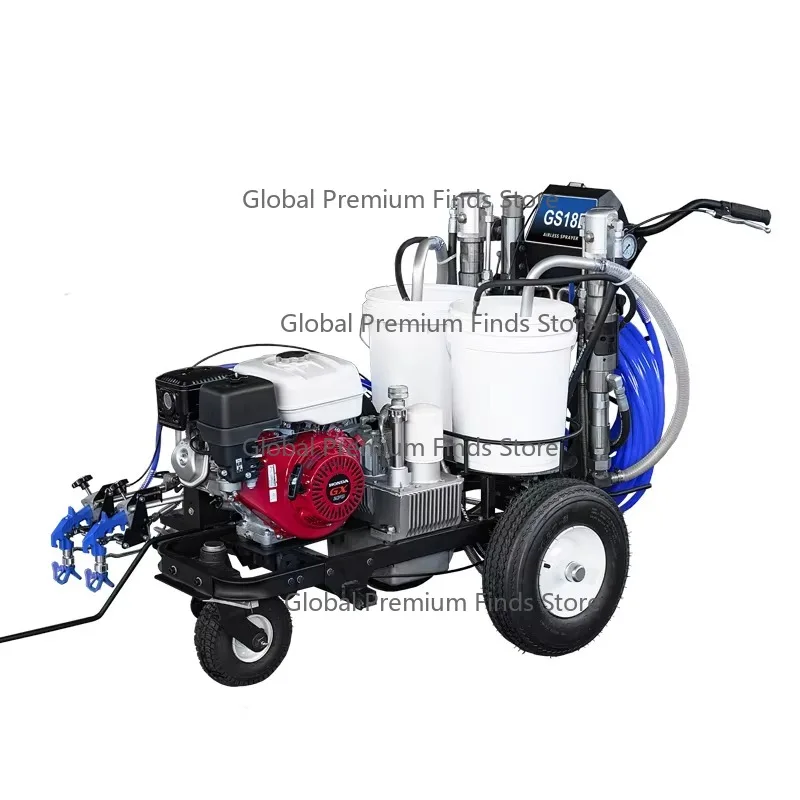 Hand Push Cold Road Striper Machine | Airless One/Two Component Pavement Spray Marker