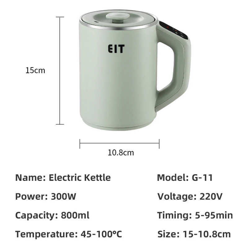 800ml Smart Electric Kettle Multifunctional Health Pot Portable Thermo Pot Teapot Electric Stewing Soup Cup Boiling Cup 220V