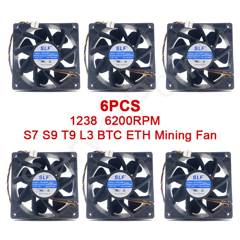 SENLIFANG NEW Miner Violence Fan DC 12V 2.1A 6200RPM For S7 S9 T9 L3 BTC ETH Mining Chassis Rapid Heat Dissipation 120*120*38mm