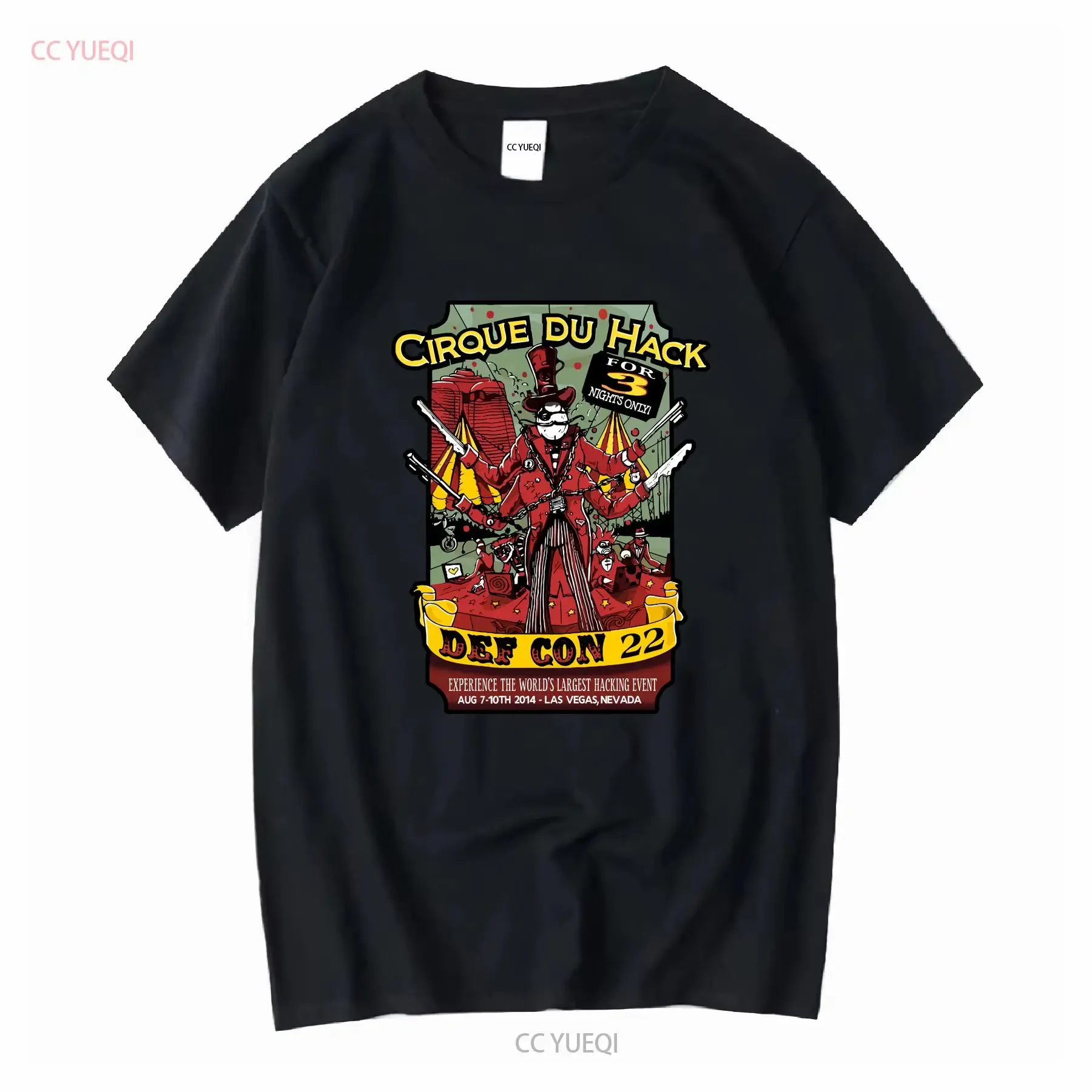 DEFCON 22 Hacking Convention T Shirt NEW Women s XL Cirque Du Hack Las Vegas long sleeves vintage Washed homme
