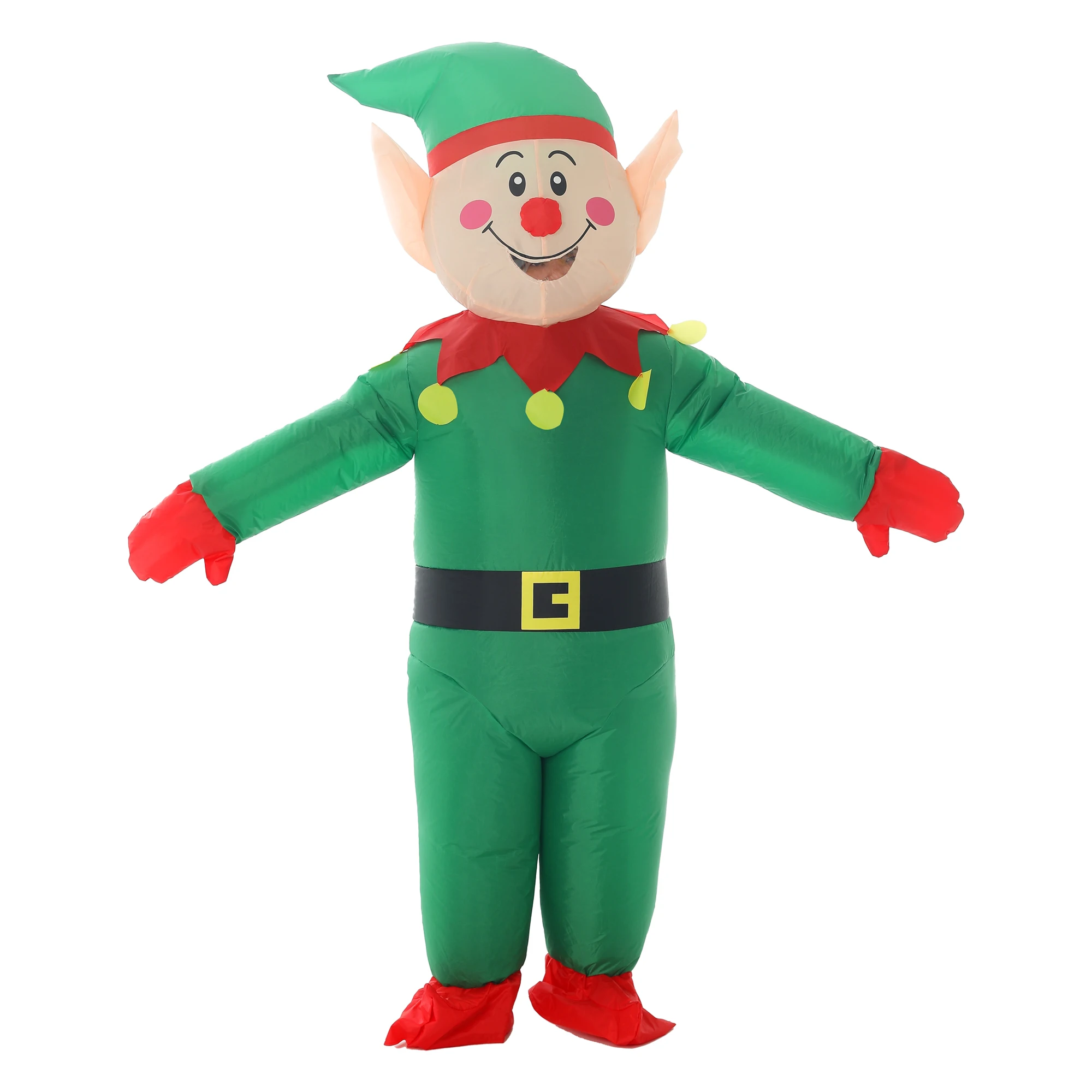 

Надувной костюм эльфа для взрослых, зеленый рождественский эльф, забавный костюм на Рождество, косплей, карнавал, нарядная одежда для вечеринки на Хэллоуин