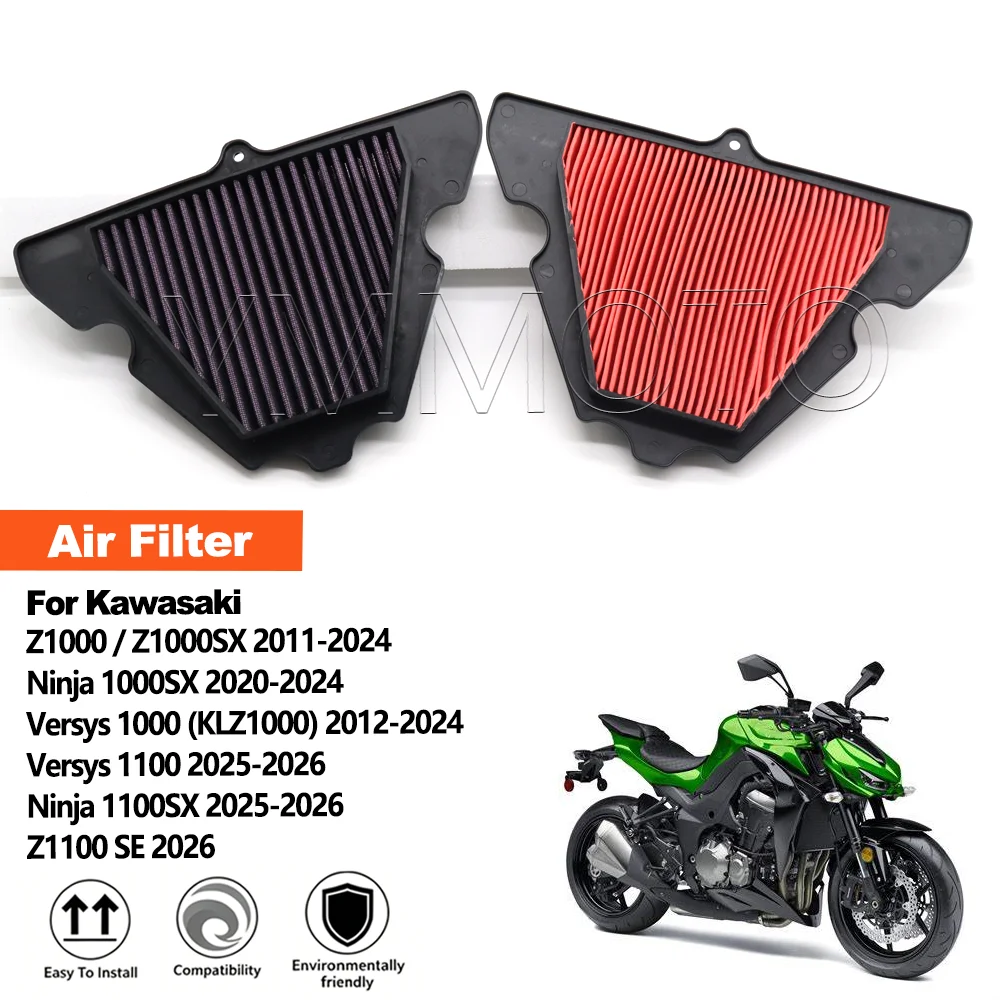 Motorcycle High Flow Air Filter For Kawasaki Versys 1000 Z1000 Ninja 1000SX Z1000SX Air Intake Filter Air Purification Cleaner