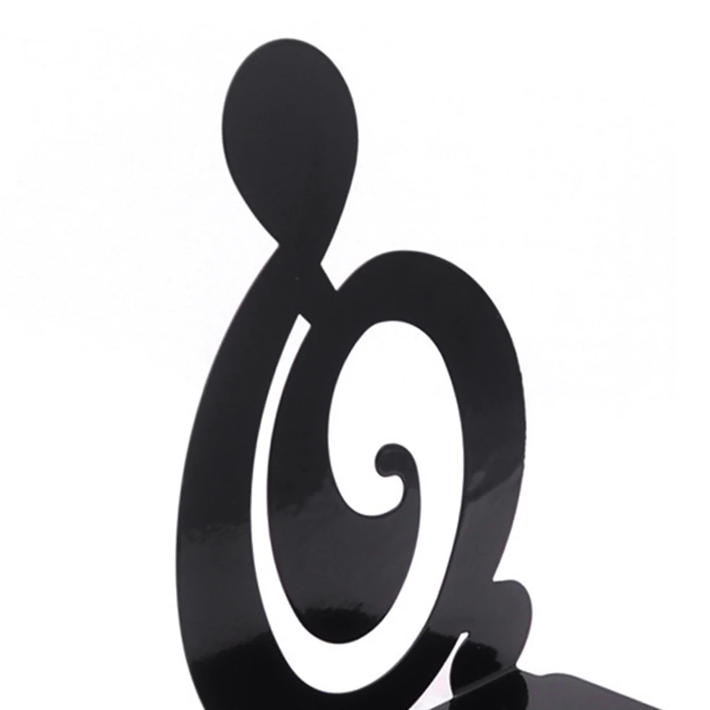 

Music Note Bookends Metal Simple Design for Home Office Library Classroom Antislip Feet Protect Desktop Shelves