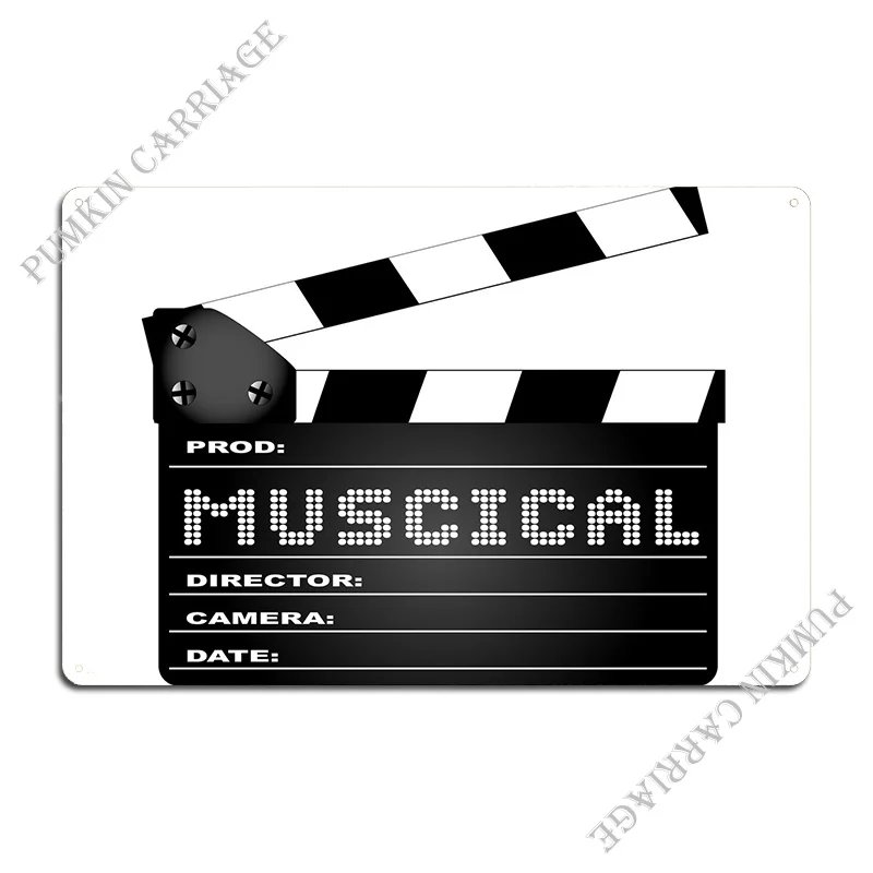 Musical Movie Clapperboard Metal Plaque Poster Pub Mural Garage Wall Mural Create Tin Sign Poster