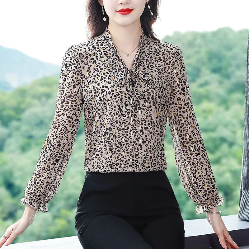 Loose Summer Chiffon Floral Shirt Women's Spring New Fashion Blouse Long Sleeve Shirt Top Blusas