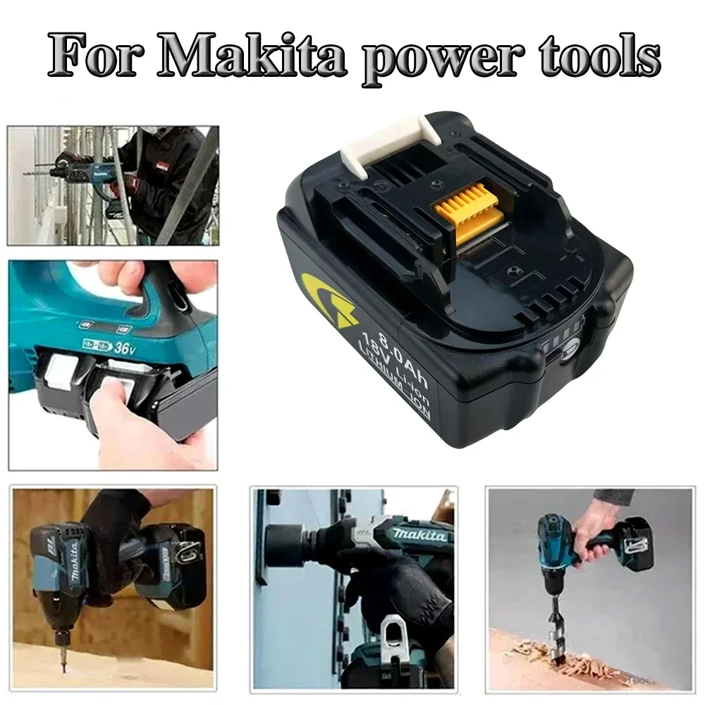 

18V 8.0Ah lithium-ion battery with LED, Makita substitute LXT BL1860B BL1860 BL1850 rechargeable power tool battery