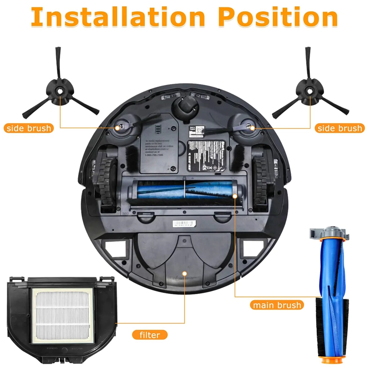 Replacement Parts Set for Matrix Robot Vacuum RV2310 RV2310AE AV2310 AV2310AE RV2300 RV2300S RV2320S UR2350AE