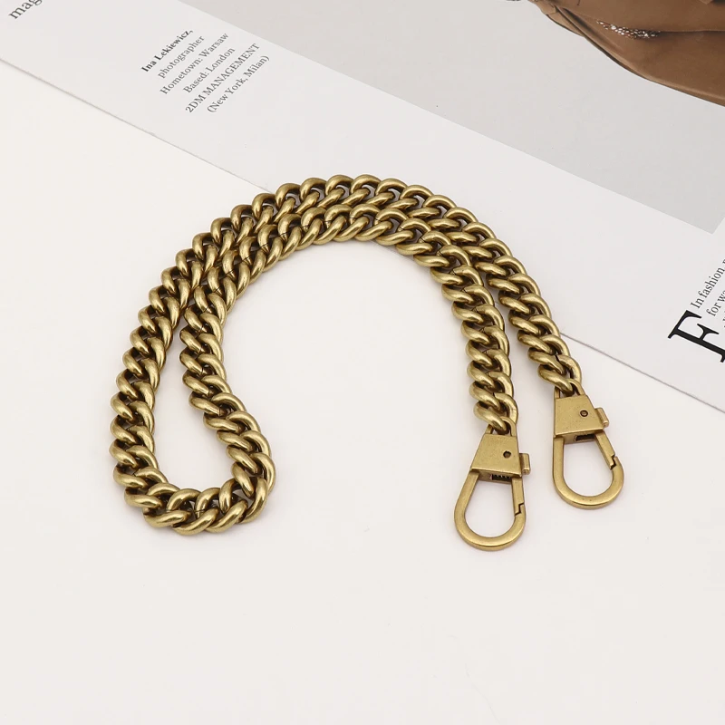 Classic Women Bag Chain 1.3cm Metal Chain Purse Clasp DIY Clutch Light Weigth Parts Handbag Handle Old Gold Color High Quality