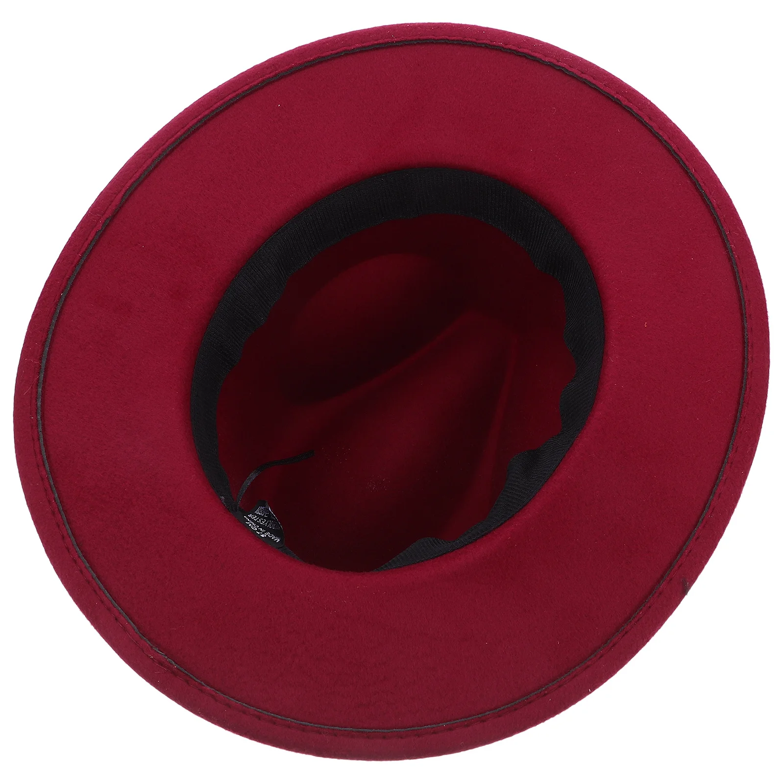 

Breathable Wine Red Fedora Hat with Wide Brim Classic Solid Color Jazz Cap for Gentlemen Ladies Wedding Party Formal Event Wear