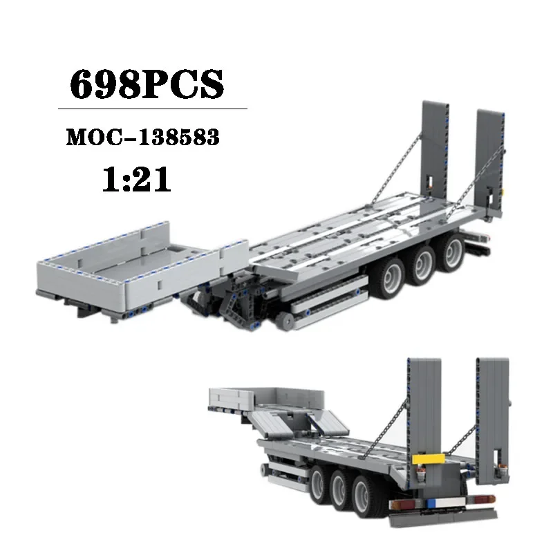 

Building Block MOC-138583 Low Load Trailer Splicing Model 698PCS Boy DIY Puzzle Education Birthday Christmas Toy Gift Decoration