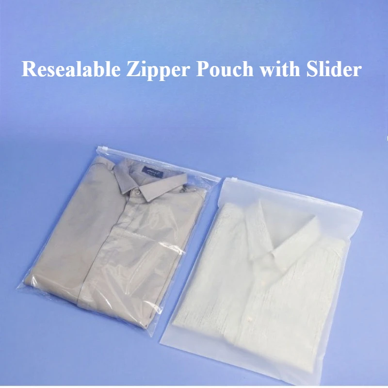 

Resealable Zipper Bags with Slider-Durable Transparent/Frosted Double Ventilation for Food/Clothes Storage (Reusable&Leak Proof)