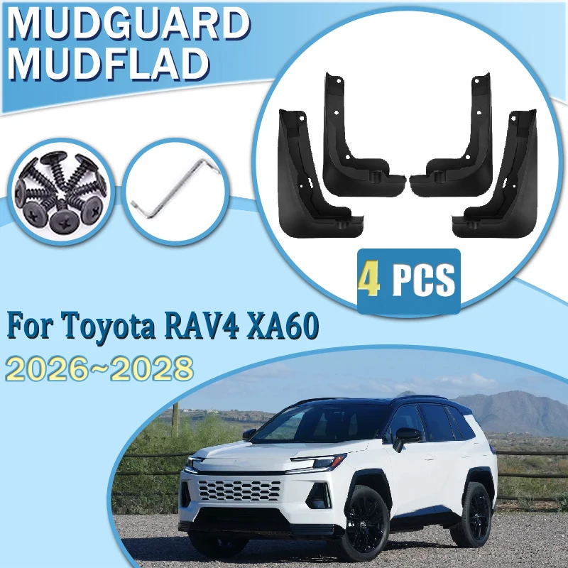 

Car Mudflaps Splash Mud 4PCS For Toyota RAV4 Accessories XA60 2026 2027 2028 MK6 Front Rear Wheels Mudguards Guard Accessories