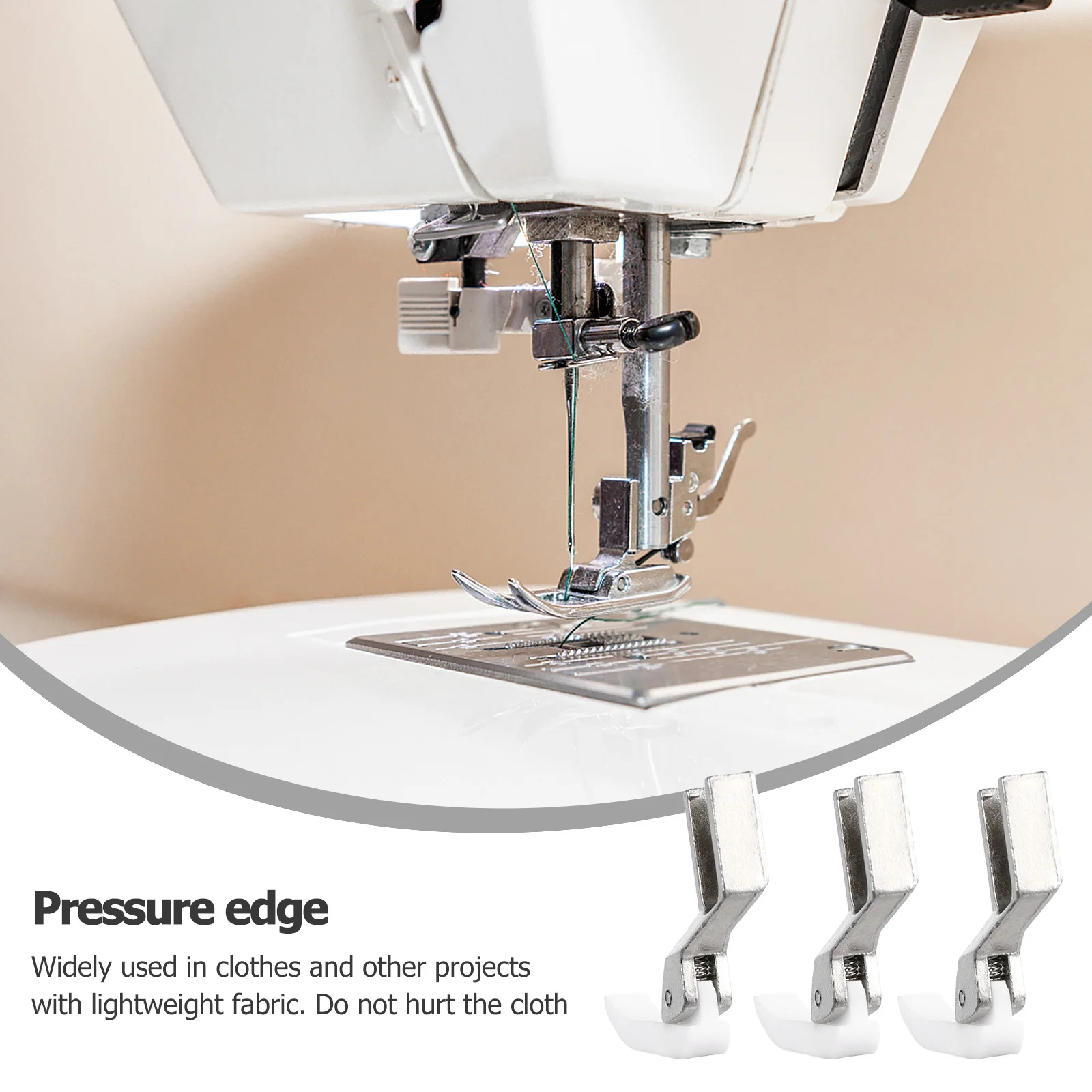 5 قطعة ماكينة خياطة أقدام الضغط قوي دليل جانب واحد سهل التركيب للأقمشة الخفيفة ماكينة خياطة صناعية مناسبة عالمية #4