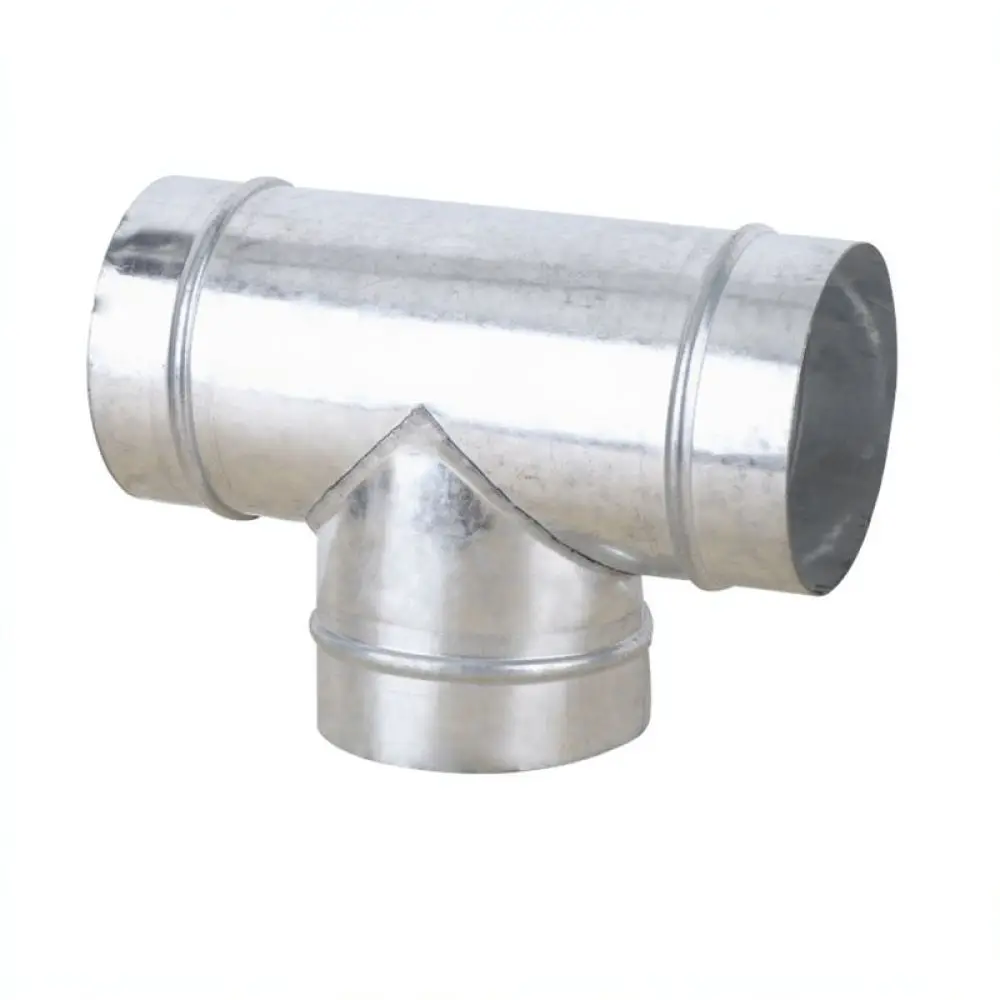 Galvanized Steel HVAC Duct Fitting Y Type T Shape Connector Ventilation Exhaust Pipe Splitter Air Flow Component