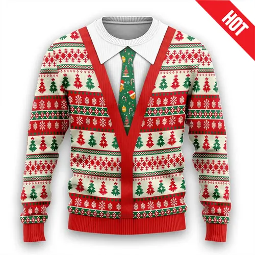Men Women New Year Eve Xmas Sweatshirts Kid 3D Funny Suit Print Holiday Party Jumper Top Couples Pullover Ugly Christmas Sweater - Image 13