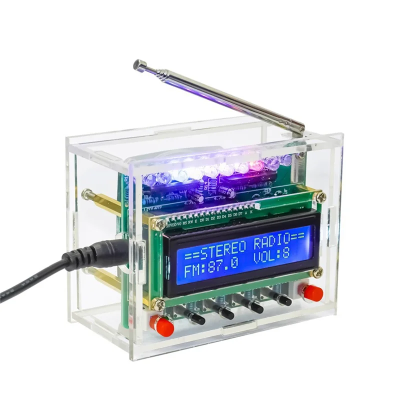 -BOFF RDA5807 87MHZ-108MHZ FM Radio DIY Set FM Electronic DIY Circuit Parts LED Digital Display With Indicator Soldering Set Kit