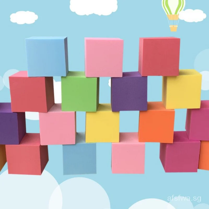 Early Education Foam Cube100Grain Sponge Building Blocks Tape Cube Teaching Three-Dimensional Geometry Learning Aids Design