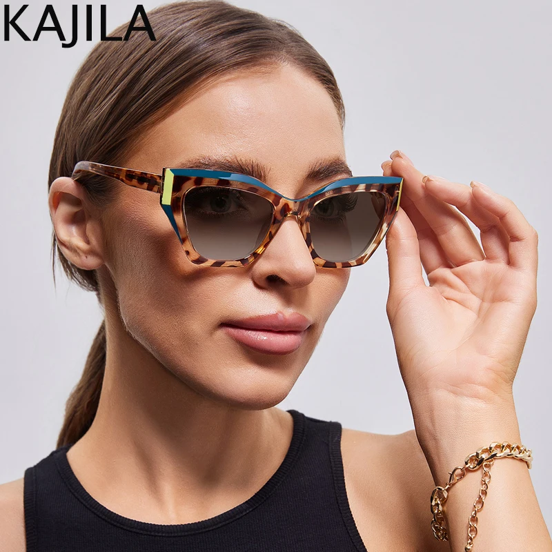 Sexy Cat Eye Punk Sunglasses Women 2025 Luxury Brand Designer Vintage Cateye Sun Glasses For Ladies Leopard Eyewear Shades UV400