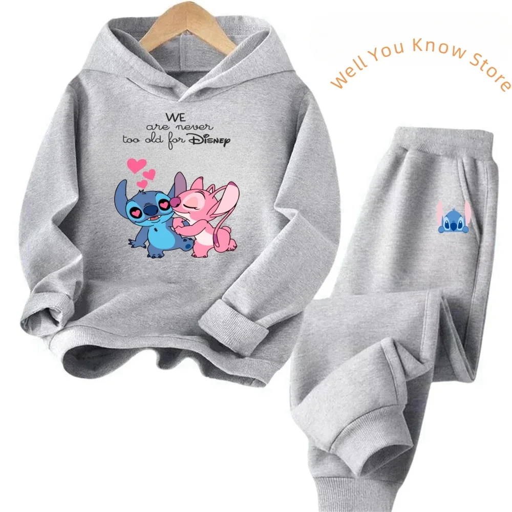 Children's Clothing Stitch Hoodie Set Boys Girls Casual Long-sleeved Sweatshirts Tops2-13 Years Old Kids Casual Trucksuit