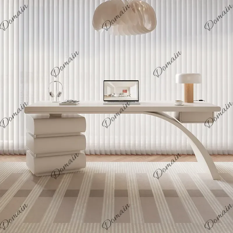 XX Modern Cream Style Computer Desk Bureaux De Travail Minimalist Luxury Design L Shaped Desk Mesa De Computador Office Furnitur