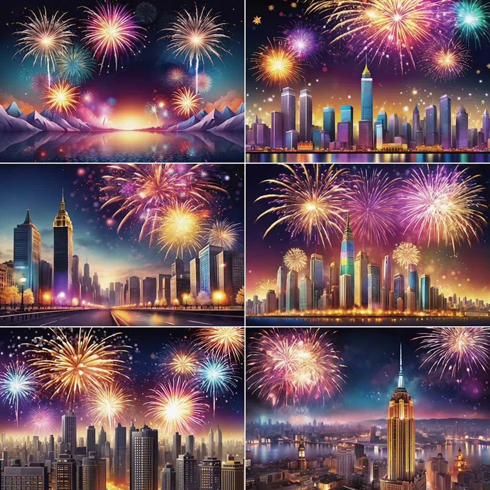 

MOON.QG 2025 New Year Photography Background Fireworks Decoration Party Banner Photozone Backdrop Baby Studio Photobooth Props