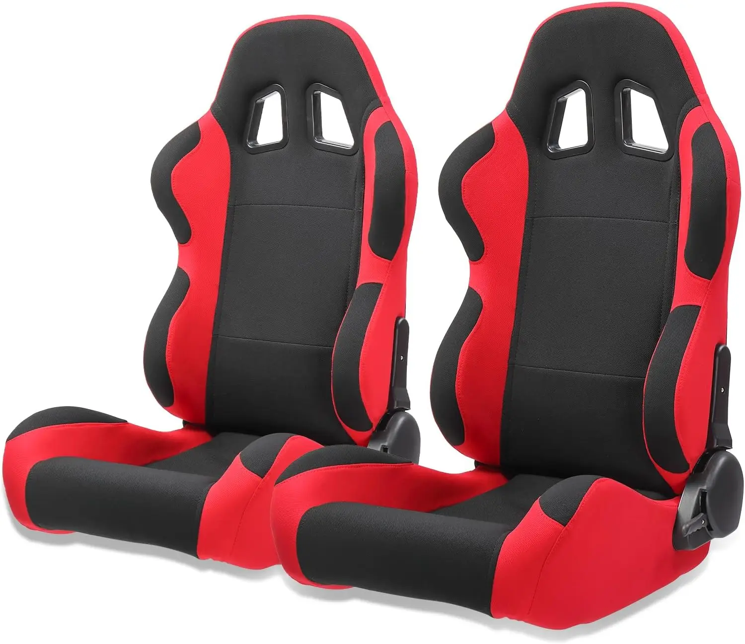 

High Quality Universal Black Red Fabric Cloth Racing Car Seats With Single Slider