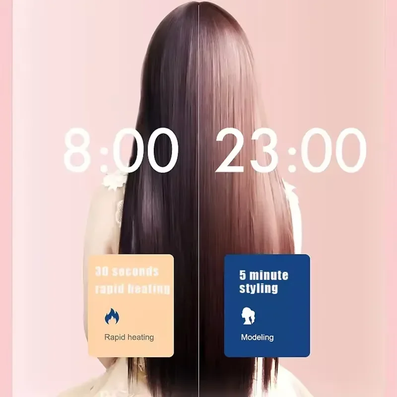 Peine alisador de pelo, herramienta de estilismo antiescaldado de iones negativos, cepillo alisador, peine caliente eléctrico, recto multifuncional