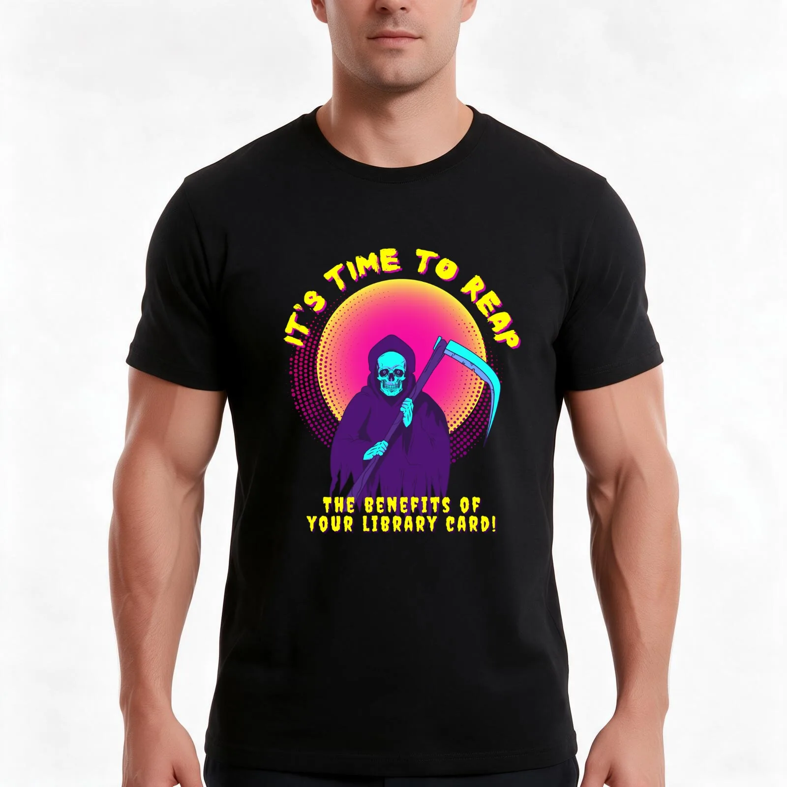Its Time to REAP (the benefits of your library card!) T-Shirt, Summer Casual Cotton Tee, Oversized Streetwear Tops, 100% Cotton