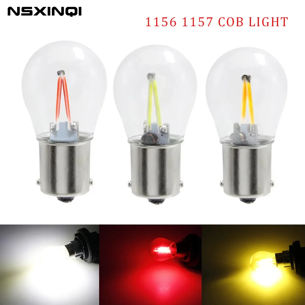 

1pcs 1156 P21W BA15S 1157 BAY15D LED COB Car Reverse Bulb Parking Lamp Auto Brake Lights 12V Red White Yellow