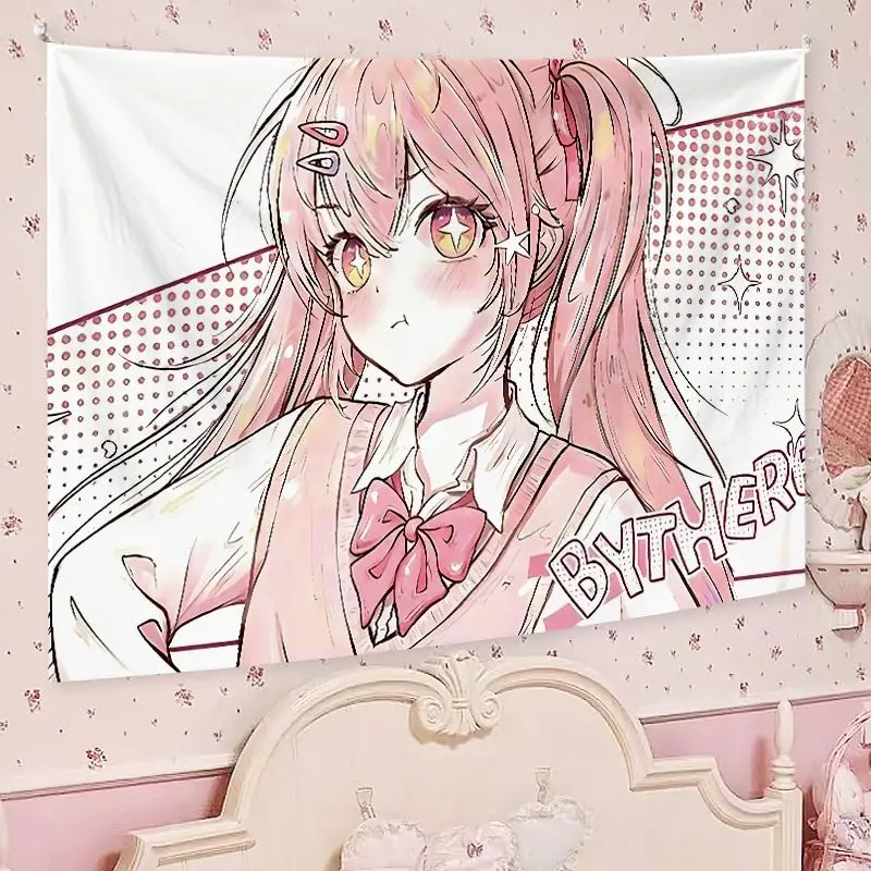 VIKAMA Anime Girl Ocean Tapestry Wall Hanging, 6 Designs, Wall Decor for Bedroom Living Room Dorm