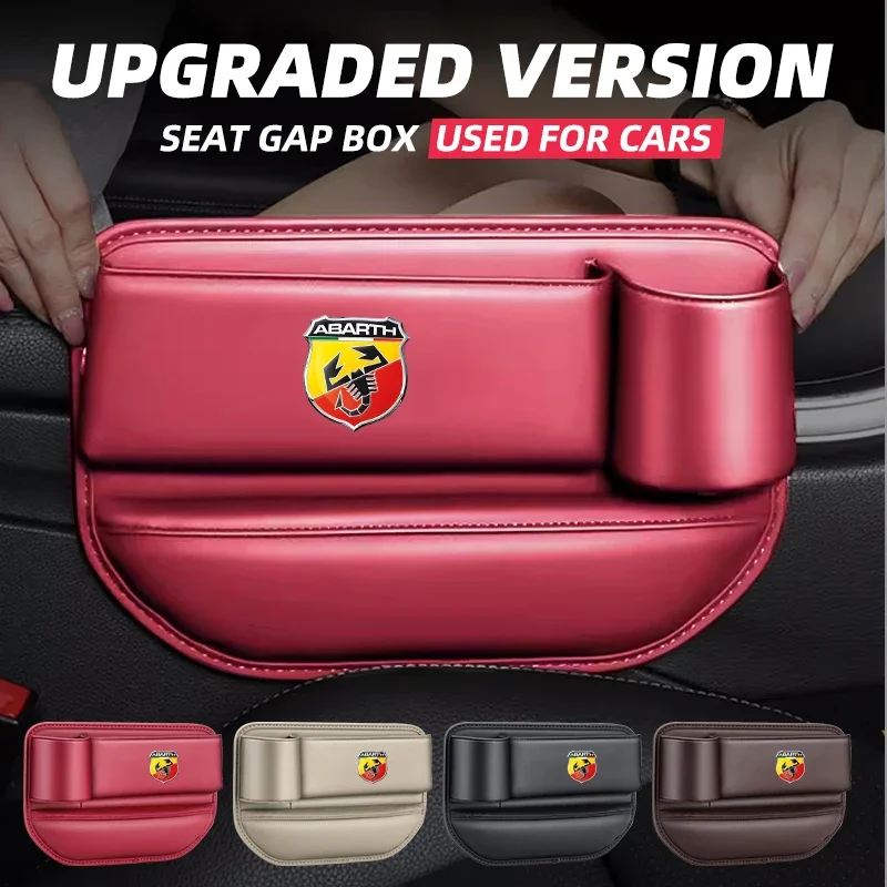 Caja de almacenamiento multifunción para hendiduras de asiento de coche, accesorios para Fiat ABARTH 124 125 130 131 500 595 Esseesse 695 Punto Scorpion