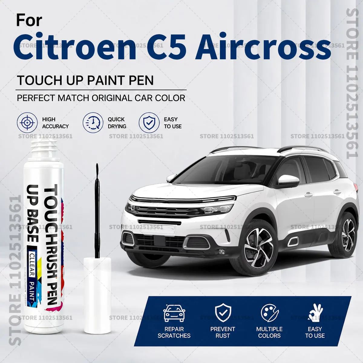 For Citroen C5 Aircross Car Paint Touch Up Pen Scratch Repair Remover Auto Body Repair Marker Waterproof Car Paint Repair Tool